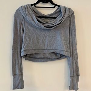 Zella Cropped Cowl Neck Hoodie
